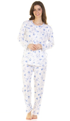 La Marquise Cuddleknit Two Flowers Long Sleeve Pyjama